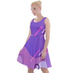 Colorful Labstract Wallpaper Theme Knee Length Skater Dress