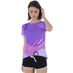 Colorful Labstract Wallpaper Theme Short Sleeve Open Back T-Shirt