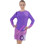Colorful Labstract Wallpaper Theme Long Sleeve Hoodie Dress