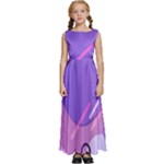 Colorful Labstract Wallpaper Theme Kids  Satin Sleeveless Maxi Dress