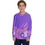 Colorful Labstract Wallpaper Theme Kids  Crewneck Sweatshirt