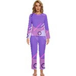 Colorful Labstract Wallpaper Theme Womens  Long Sleeve Lightweight Pajamas Set