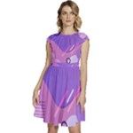 Colorful Labstract Wallpaper Theme Cap Sleeve High Waist Dress