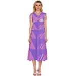 Colorful Labstract Wallpaper Theme V-Neck Drawstring Shoulder Sleeveless Maxi Dress