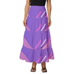 Colorful Labstract Wallpaper Theme Tiered Ruffle Maxi Skirt