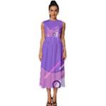 Colorful Labstract Wallpaper Theme Sleeveless Round Neck Midi Dress