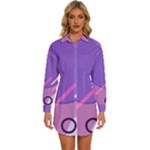 Colorful Labstract Wallpaper Theme Womens Long Sleeve Shirt Dress