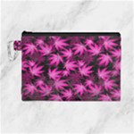 Deep Pink Cannabis Marijuana Canvas Cosmetic Bag