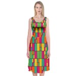 Abstract-background Midi Sleeveless Dress