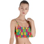 Abstract-background Layered Top Bikini Top 