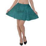 Background Green Velvet Skater Skirt