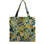 Background-flowers Zipper Grocery Tote Bag