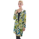 Background-flowers Hooded Pocket Cardigan