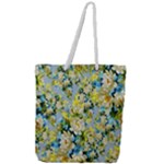 Background-flowers Full Print Rope Handle Tote (Large)