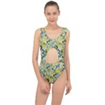 Background-flowers Center Cut Out Swimsuit