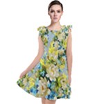 Background-flowers Tie Up Tunic Dress