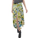 Background-flowers Velour Split Maxi Skirt