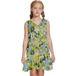 Background-flowers Kids  Sleeveless Tiered Mini Dress