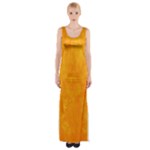 Background-yellow Thigh Split Maxi Dress