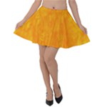 Background-yellow Velvet Skater Skirt