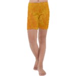 Background-yellow Kids  Lightweight Velour Capri Yoga Leggings