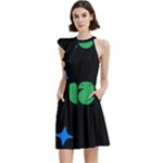 Wallpaper Cocktail Party Halter Sleeveless Dress With Pockets