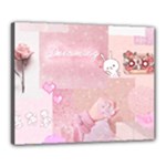 Pink Aesthetic, Clouds, Cute, Glitter, Hello Kitty, Pastel, Soft Canvas 20  x 16  (Stretched)