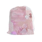 Pink Aesthetic, Clouds, Cute, Glitter, Hello Kitty, Pastel, Soft Drawstring Pouch (XL)