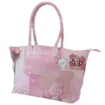 Pink Aesthetic, Clouds, Cute, Glitter, Hello Kitty, Pastel, Soft Canvas Shoulder Bag
