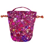 Pink Glitter, Cute, Girly, Glitter, Pink, Purple, Sparkle Drawstring Bucket Bag