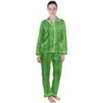 Punch Hole Women s Long Sleeve Satin Pajamas Set	