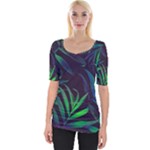 Tree Leaves Wide Neckline T-Shirt