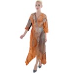 Water Screen Quarter Sleeve Wrap Front Maxi Dress