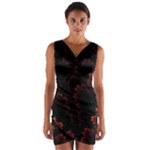 Amoled Red N Black Wrap Front Bodycon Dress