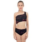Amoled Red N Black Spliced Up Two Piece Swimsuit