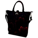 Amoled Red N Black Buckle Top Tote Bag