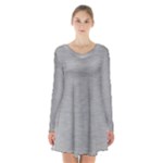 Aluminum Textures, Horizontal Metal Texture, Gray Metal Plate Long Sleeve Velvet V-neck Dress
