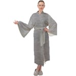 Aluminum Textures, Horizontal Metal Texture, Gray Metal Plate Maxi Velvet Kimono