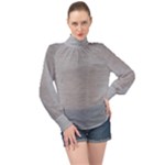 Aluminum Textures, Horizontal Metal Texture, Gray Metal Plate High Neck Long Sleeve Chiffon Top