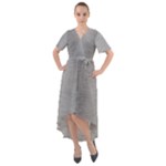 Aluminum Textures, Horizontal Metal Texture, Gray Metal Plate Front Wrap High Low Dress