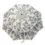 Blue Vintage Background, Blue Roses Patterns Folding Umbrellas