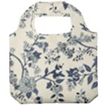 Blue Vintage Background, Blue Roses Patterns Foldable Grocery Recycle Bag