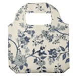 Blue Vintage Background, Blue Roses Patterns Premium Foldable Grocery Recycle Bag