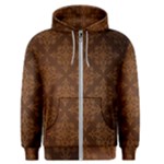 Brown Floral Pattern Floral Vintage Pattern, Brown Vintage Men s Zipper Hoodie