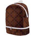 Brown Floral Pattern Floral Vintage Pattern, Brown Vintage Zip Bottom Backpack