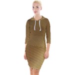 Gold, Golden Background ,aesthetic Quarter Sleeve Hood Bodycon Dress