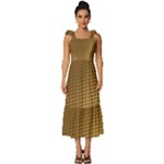 Gold, Golden Background ,aesthetic Tie-Strap Tiered Midi Chiffon Dress