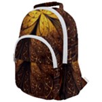 Gold, Golden Background Rounded Multi Pocket Backpack