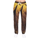 Gold, Golden Background Women Velvet Drawstring Pants