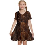 Gold, Golden Background Kids  Short Sleeve Tiered Mini Dress